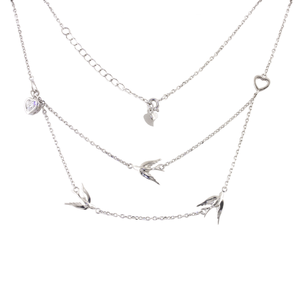 

Срібне кольє 925 проби 5 г з кристалом Swarovski 1,2 карат Silvex925