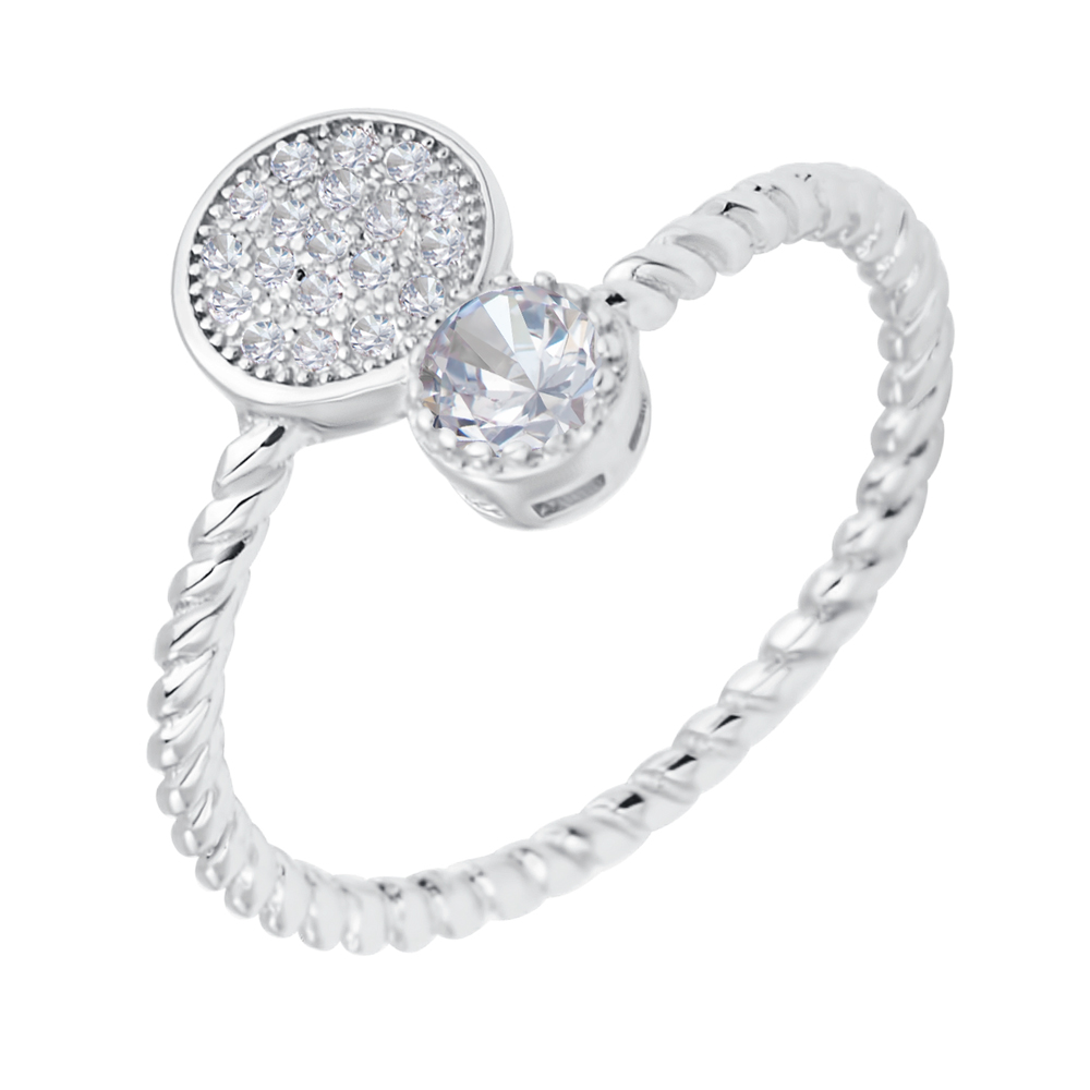 

Серебряное кольцо с фианитами 000116482 17 размера