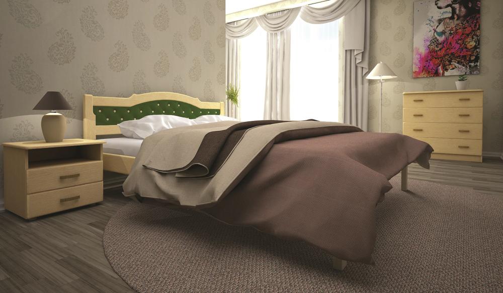 

Кровать ТИС ЮЛИЯ 2 140*200 бук Лак лак + Кожзам зеленый