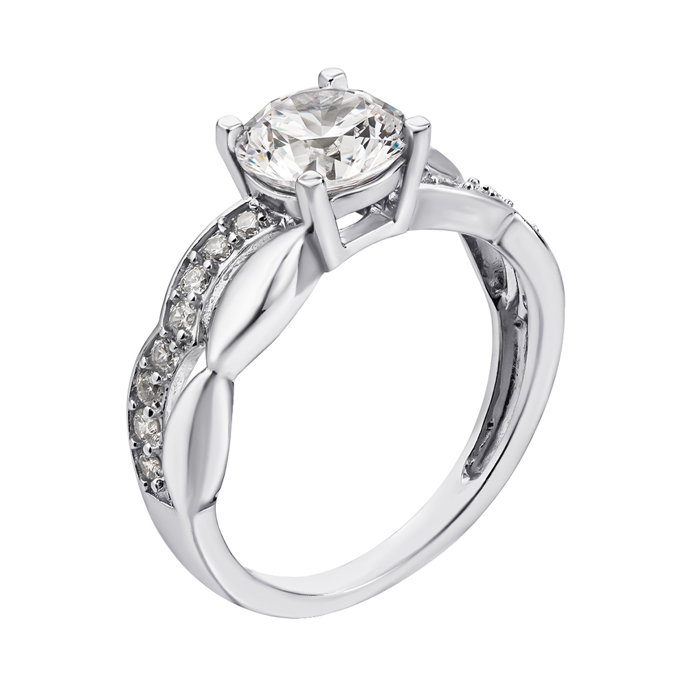 

Серебряное кольцо с фианитами 000135997 15.5 размера