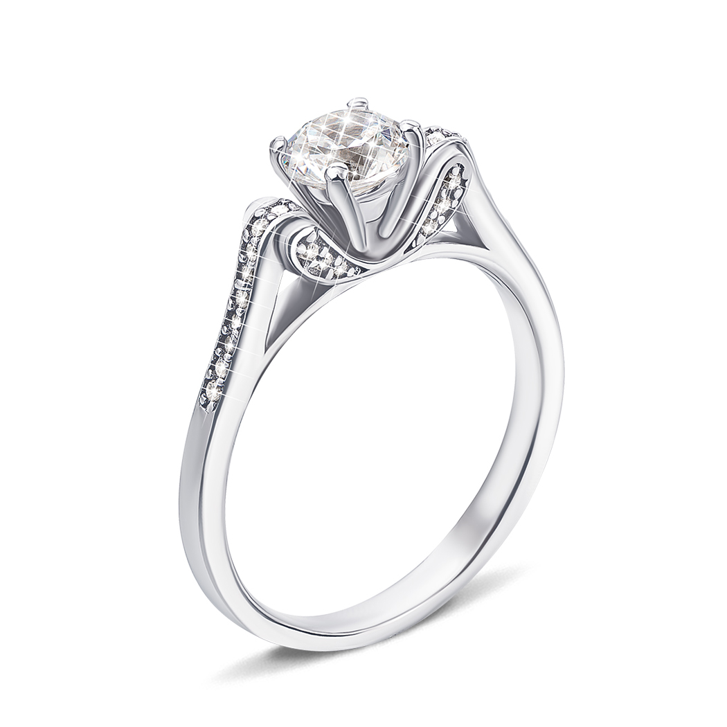 

Серебряное кольцо с фианитами 000136372 17 размера