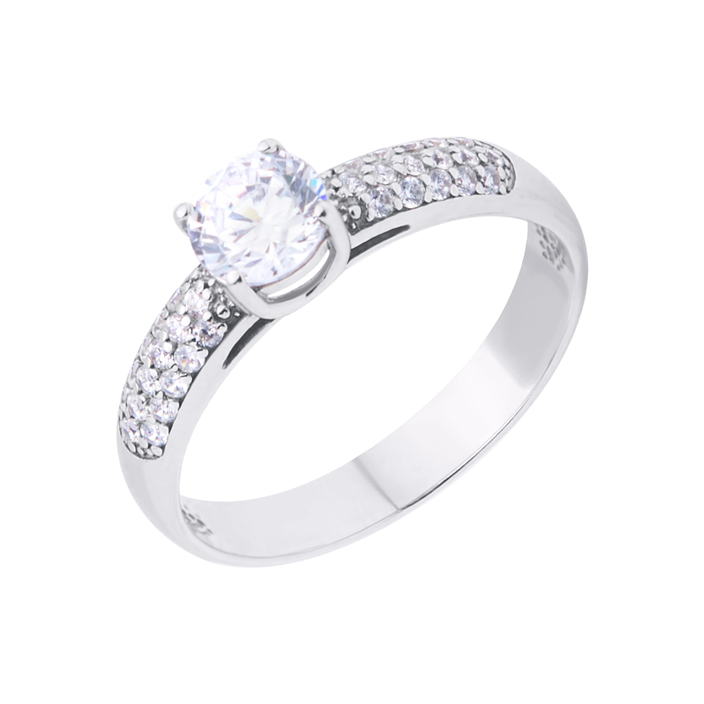 

Серебряное кольцо с фианитами 000118434 17.5 размера