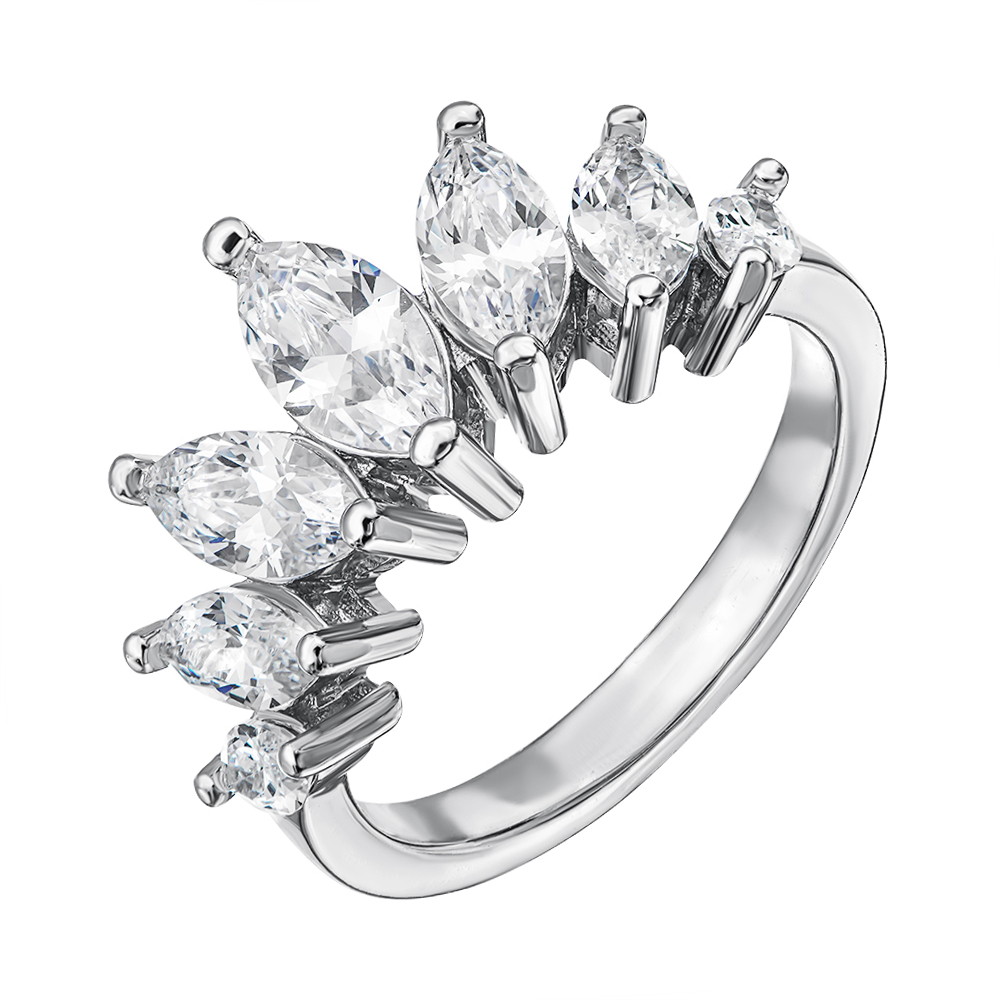 

Серебряное кольцо с фианитами 000136788 18.5 размера