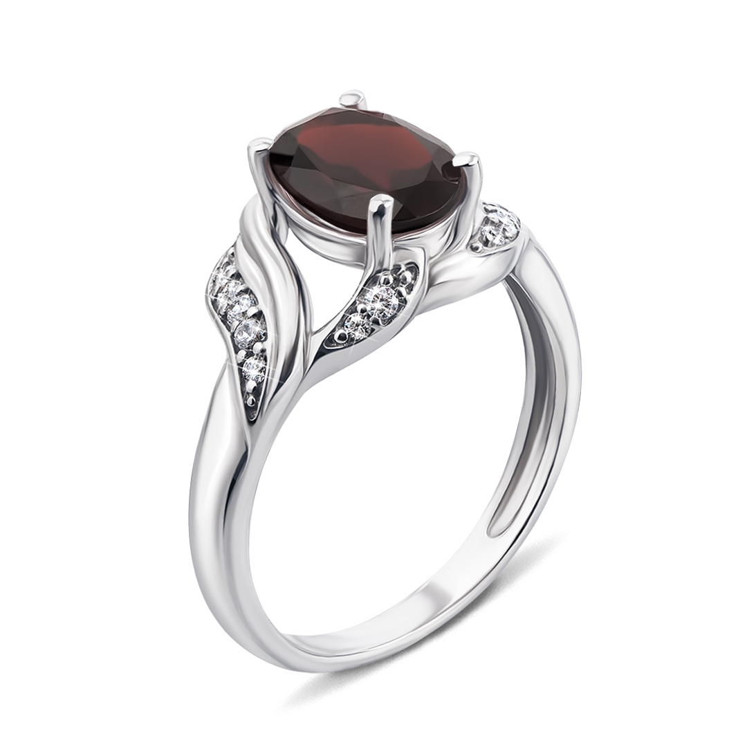 

Серебряное кольцо с гранатом и фианитами 000134446 17.5 размера