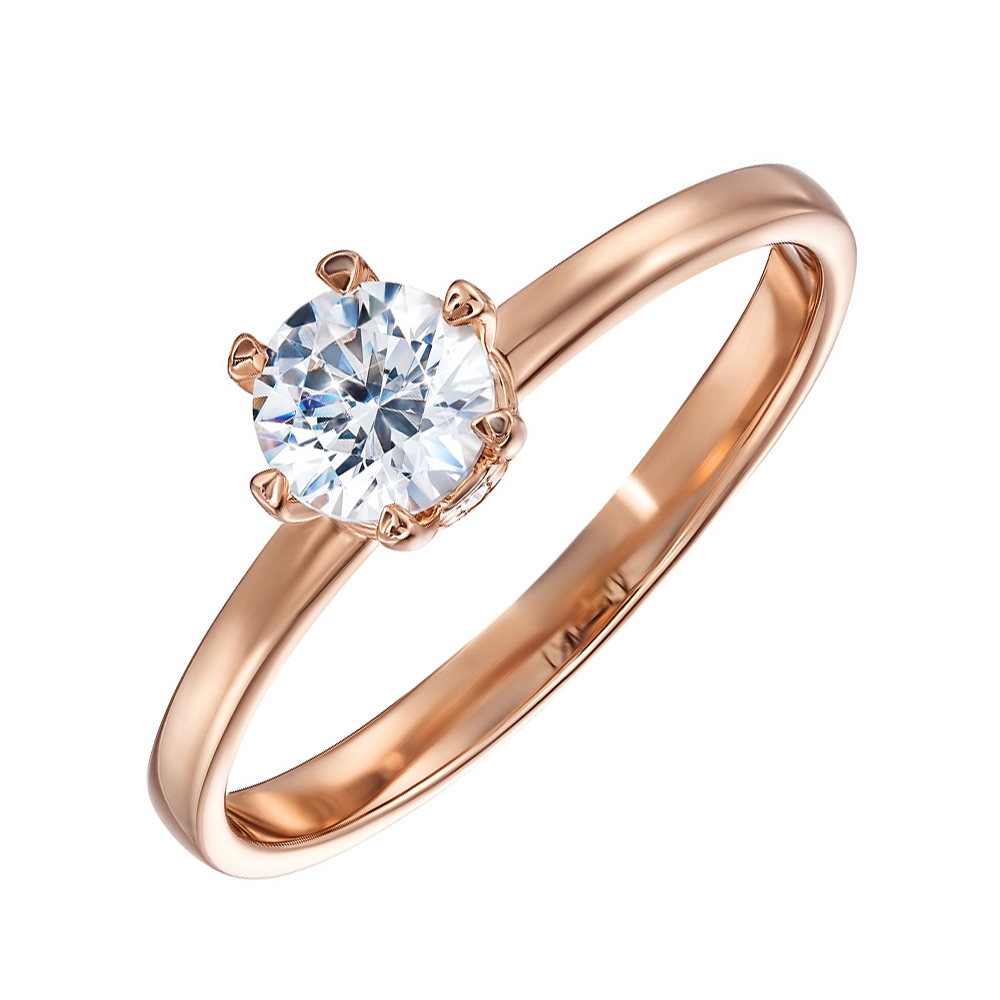 

Золотое кольцо в красном цвете с цирконием Swarovski 000122273 17 размера