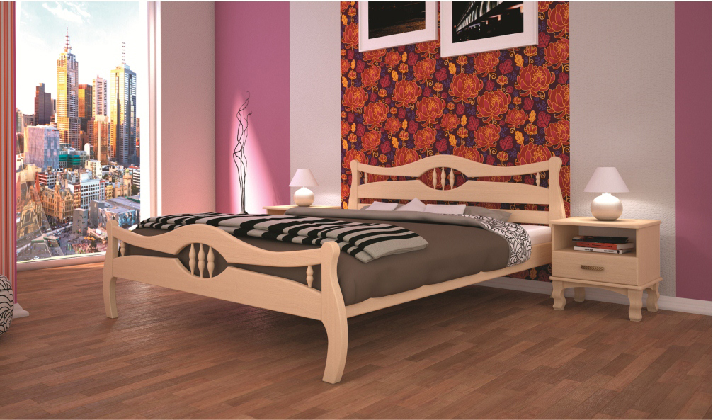 

Кровать ТИС КОРОНА 2 140*200 дуб Слоновая Кость