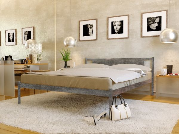 

Кровать Fly New-1 Метакам Шагрень серая 160х200