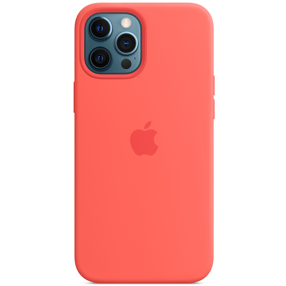 

Чехол Silicone case (AAA) full with Magsafe для Apple iPhone 12 Pro Max (6.7") Оранжевый / Pink citrus Без бренда