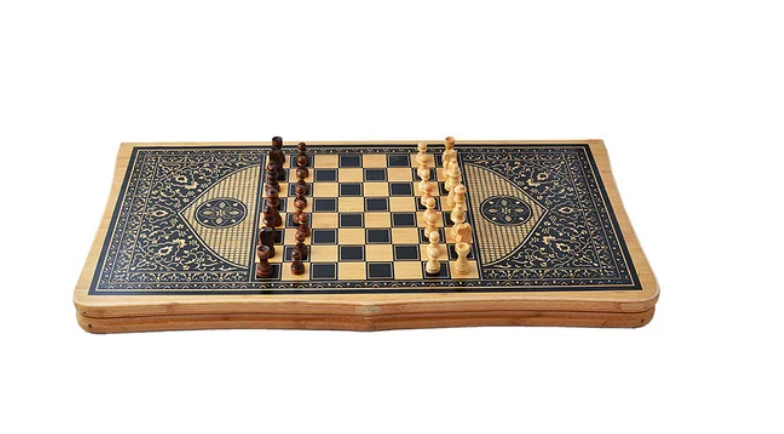 

Игровой набор 3в1 нарды шахматы и шашки (62х62 см) В6535