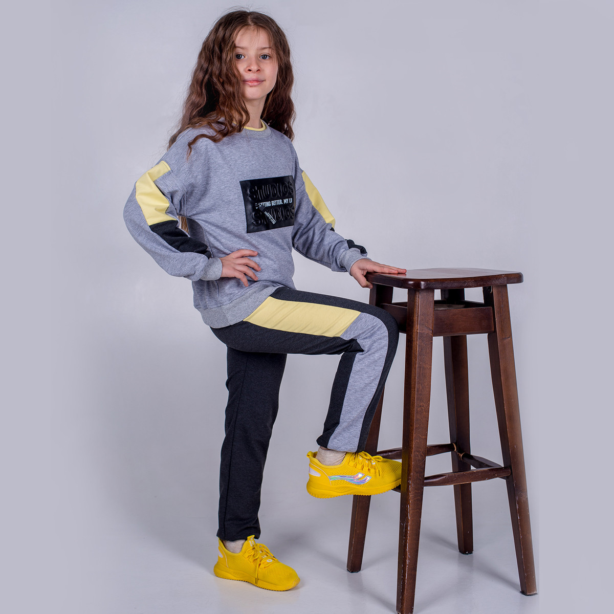 

Костюм для девочки (кофты и штаны) SmileTime Studio Future, серый 128