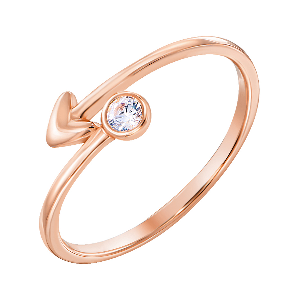 

Кольцо из красного золота с кристаллом Swarovski 000132208 15.5 размера