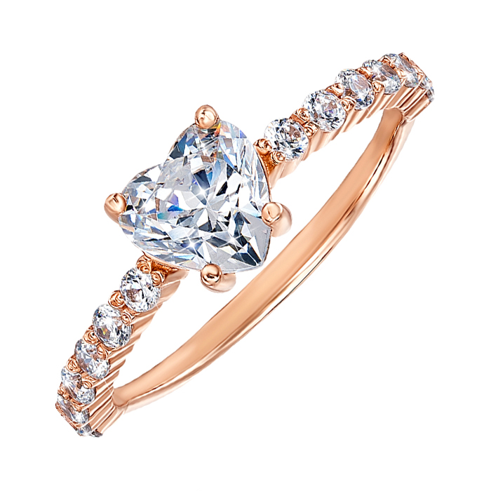 

Кольцо из красного золота с кристаллами Swarovski 000136802 18 размера