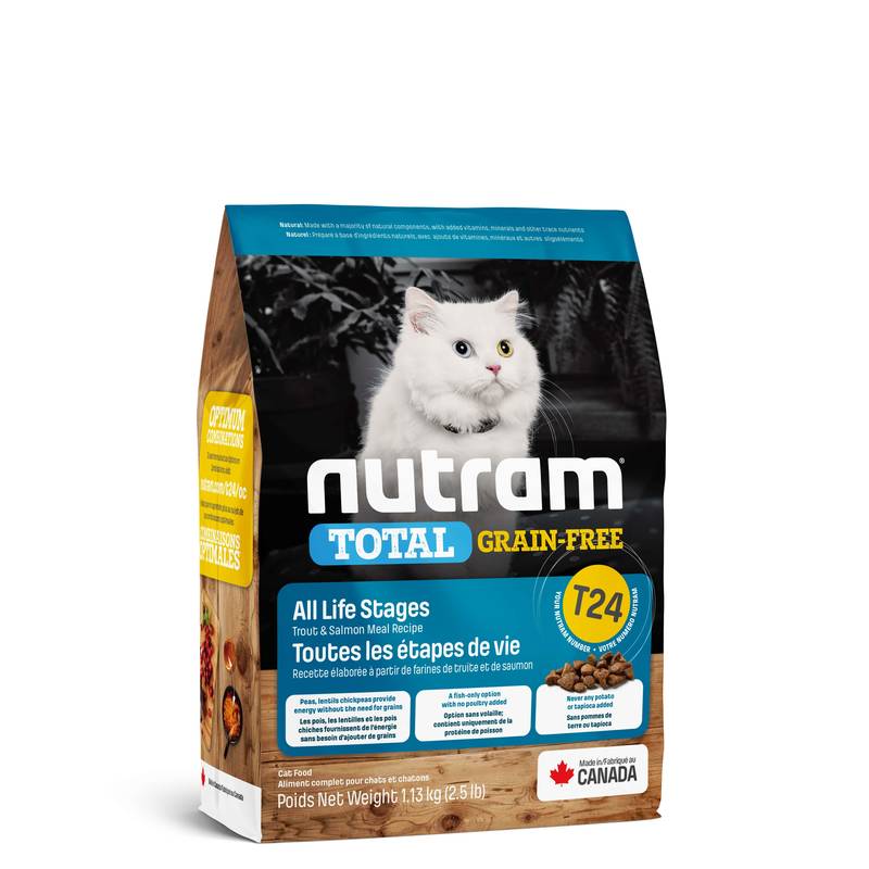 

Сухой корм для котов Nutram T24 Total Grain-Free Salmon & Trout Cat с лососем и форелью (5,4 кг)