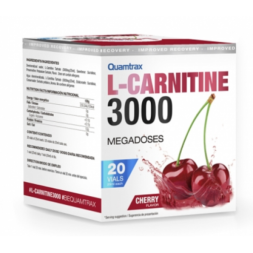

L-карнитин L-Carnitine 3000 Quamtrax вишня 20 флаконов (QMT029)
