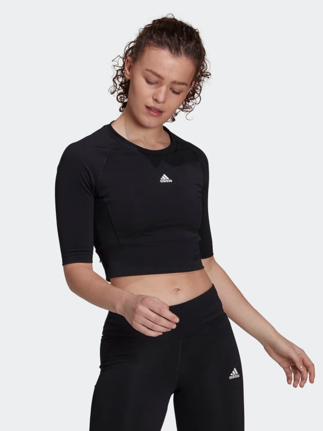 

Спортивный топ Adidas W Sprt4Ia Crop GL3924 L Black/White