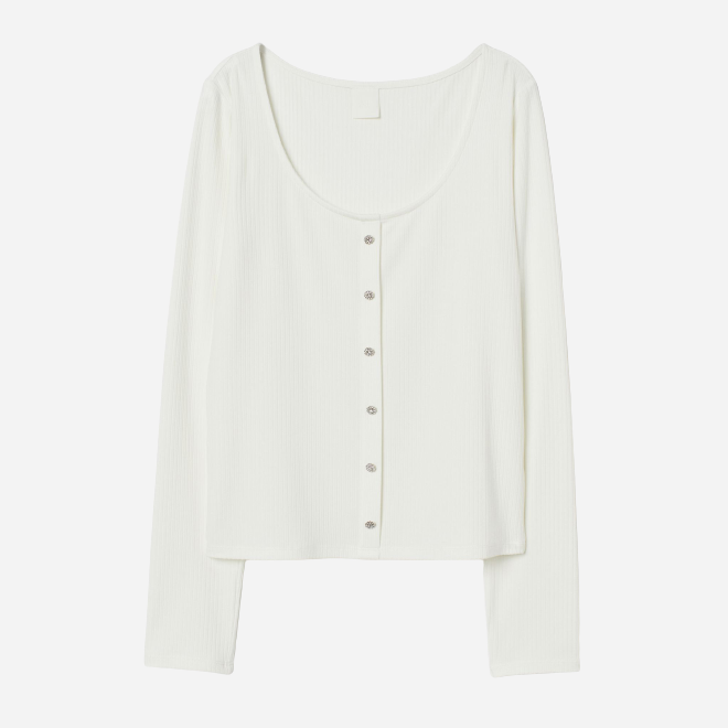 

Лонгслив H&M 304-8614691 XXL Белый