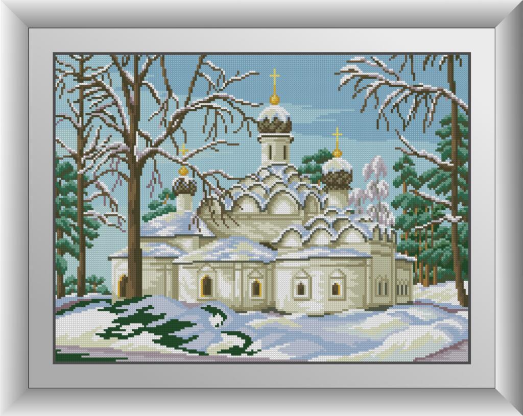 

Набор алмазной живописи Dream Art Храм в зимнем лесу