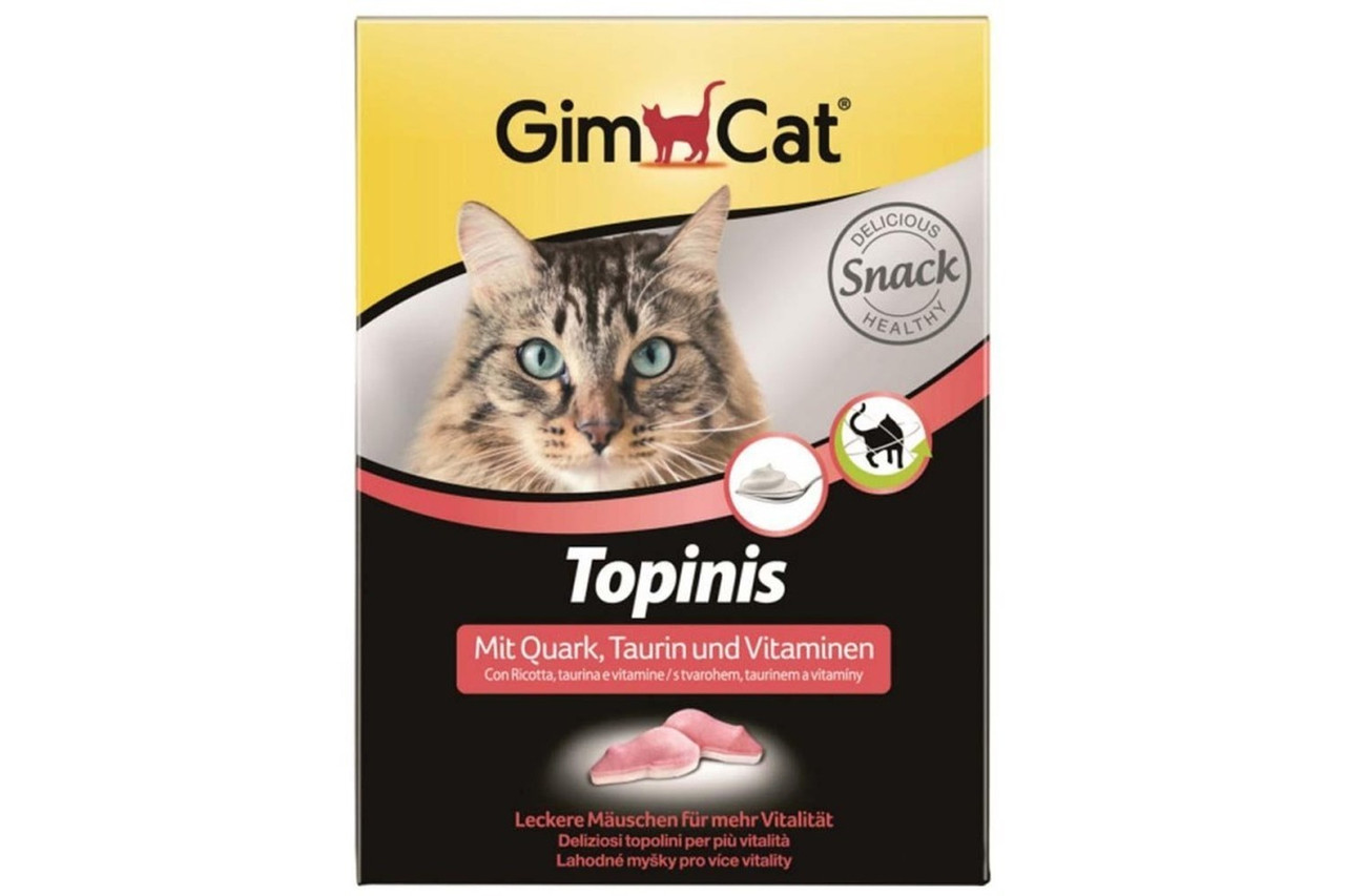 

Витаминные мышки для кошек Gimcat Topinis с таурином и творогом 190шт