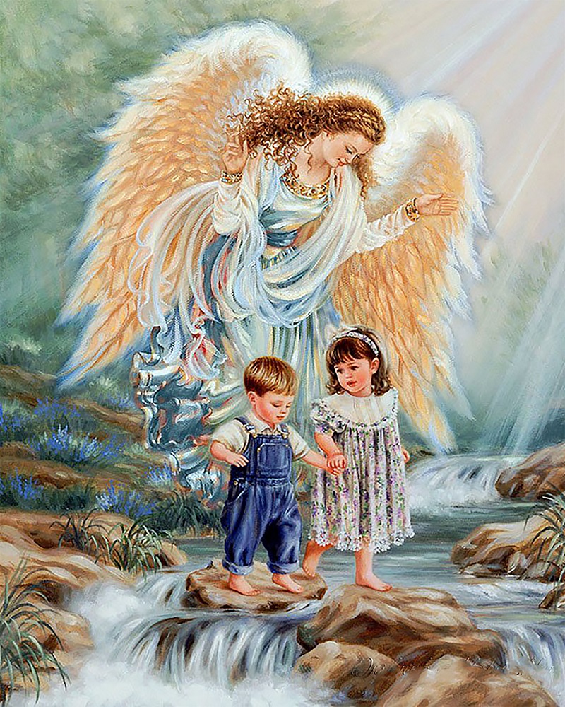 Очаровательные ангелочки Картина антистрес по номерам