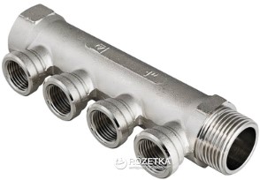 

Коллектор VALTEC с внутренней резьбой 3/4" х 1/2" (4 вых.) (VTc.550.N.0504)