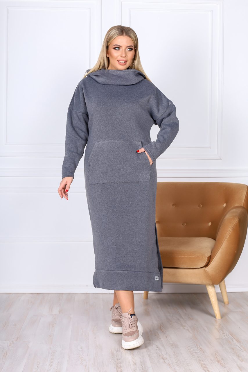 

Платье-худи макси с капюшоном Фасон 29240_50-52 50-52
