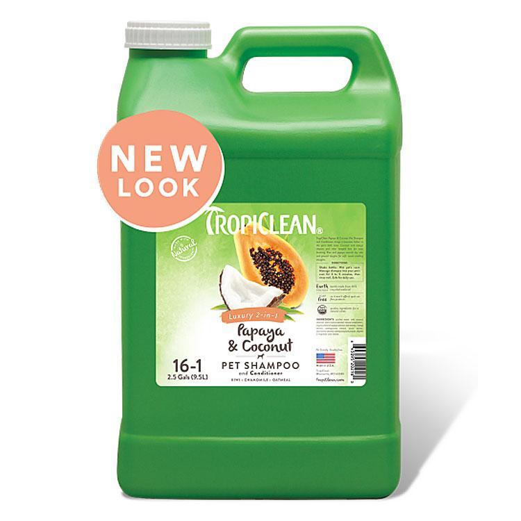 

Шампунь Тропиклин папая кокос для собак и кошек Увлажняющий Tropiclean Papaya Coconut - Косметика для собак 9500 мл