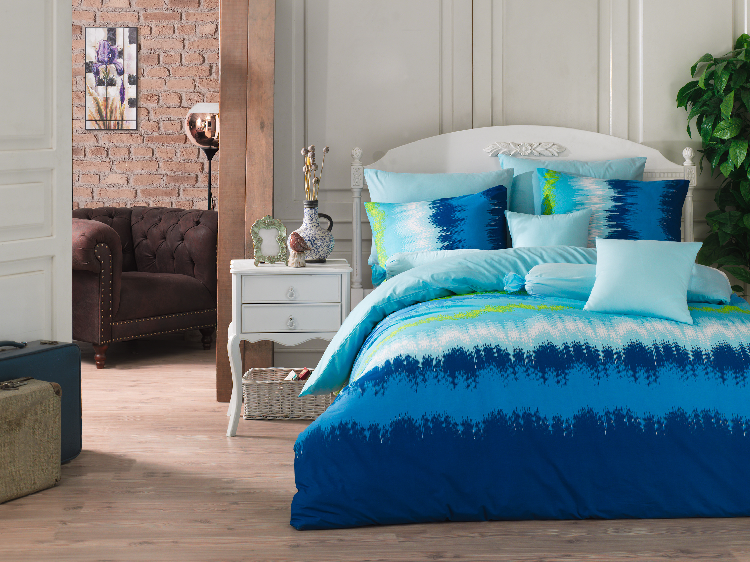 

Комплект постельного белья Majoli Vibe v3 Blue 200х220