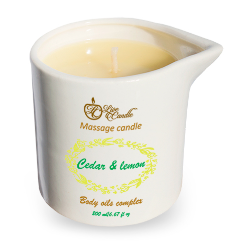 

Массажная свеча Live Candle Cedar and lemon Люкс 200 мл