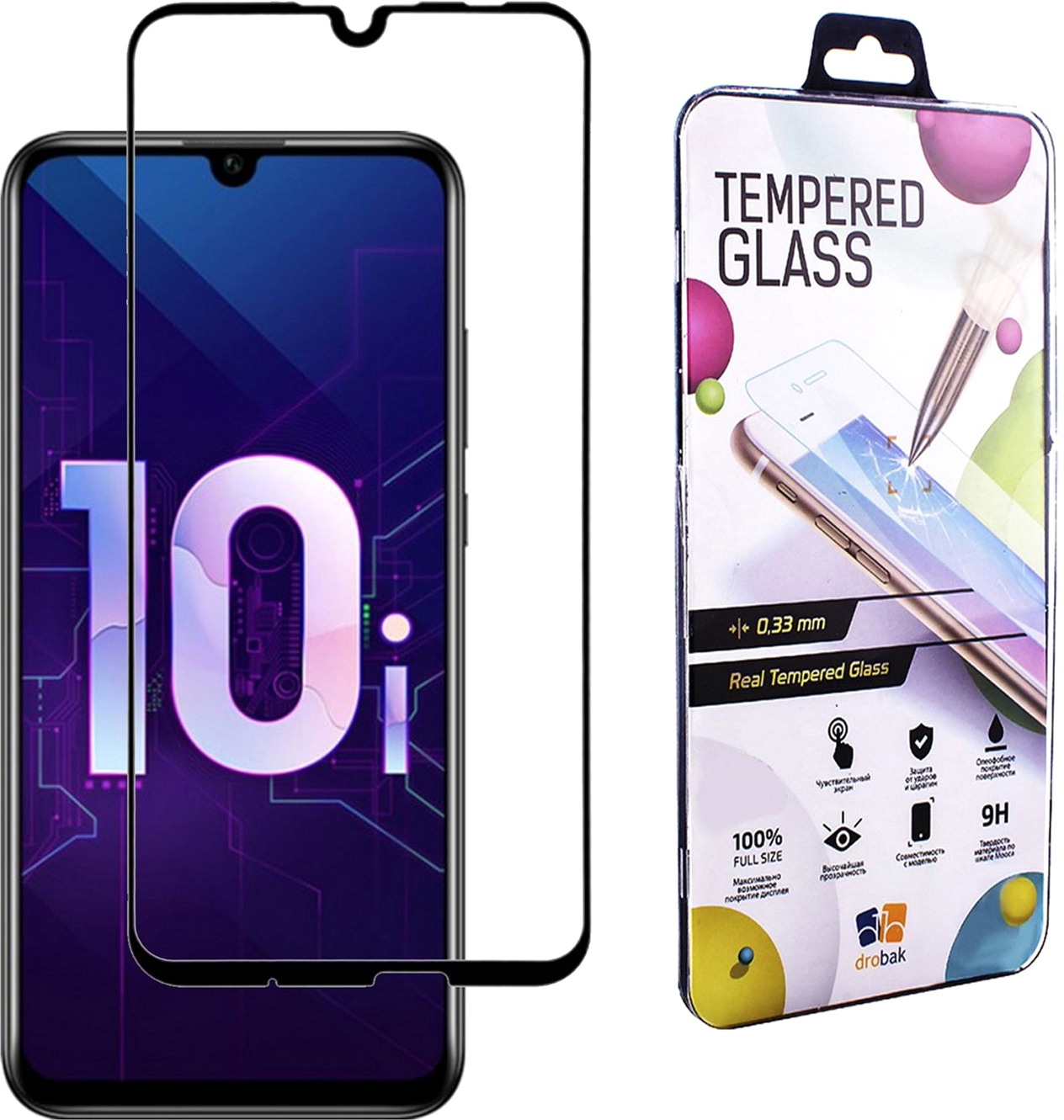 

Защитное стекло Drobak для Honor 10i Black