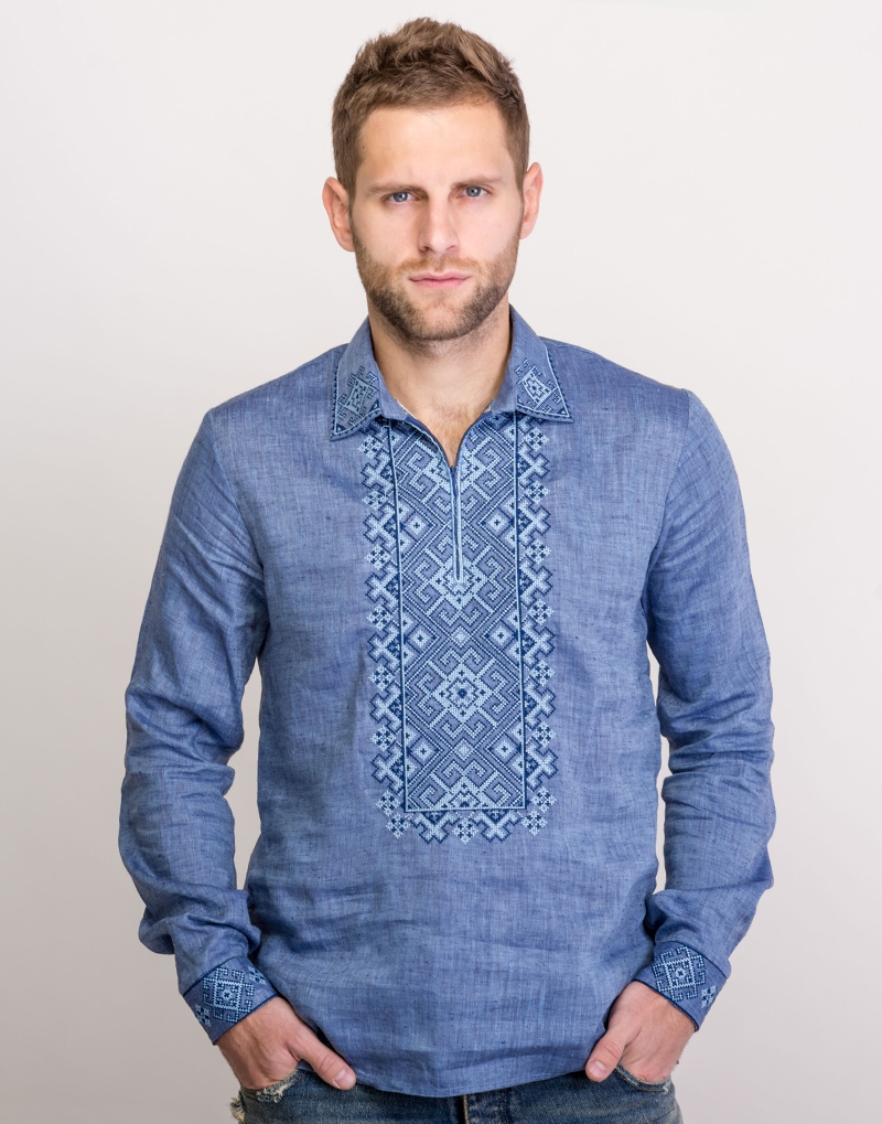 

Вишиванка Етно-Сіті Родинне коло 5XL Синя (801/5XL)