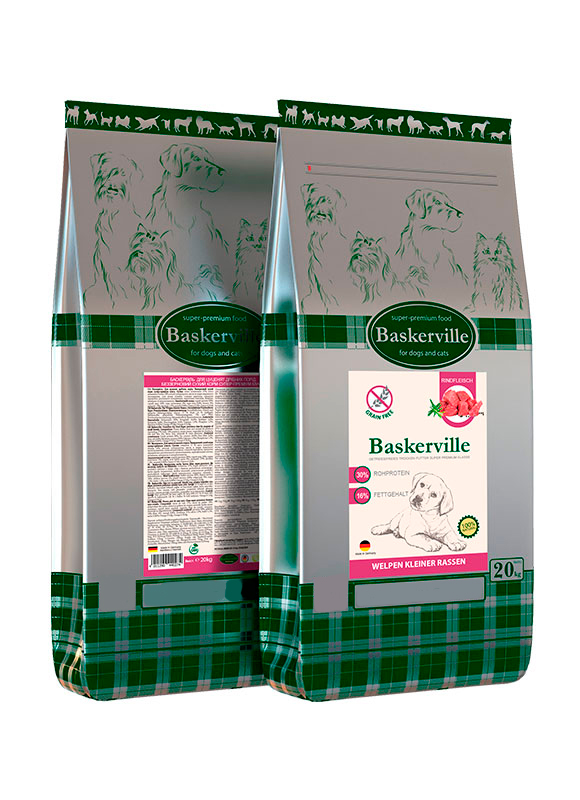 

Сухой беззерновой корм Baskerville для щенков мелких пород Говядина и мясо птицы 7.5 кг