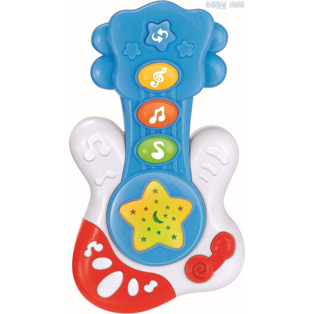 

Детская игрушка музыкальная гитара Baby Mix PL-318208, голубая