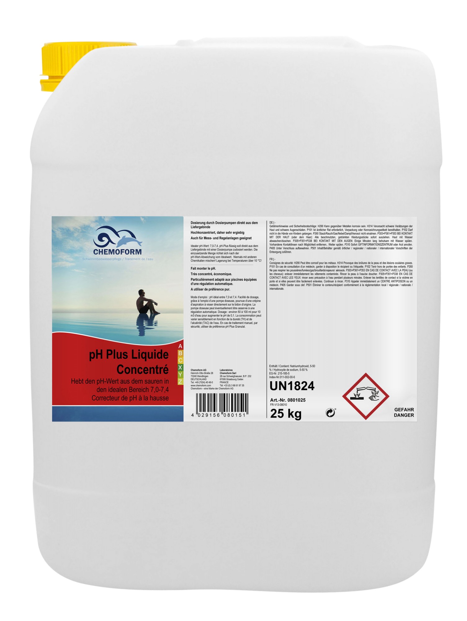 

pH-плюс Chemoform жидкий, 25 кг (щелочь 45%)