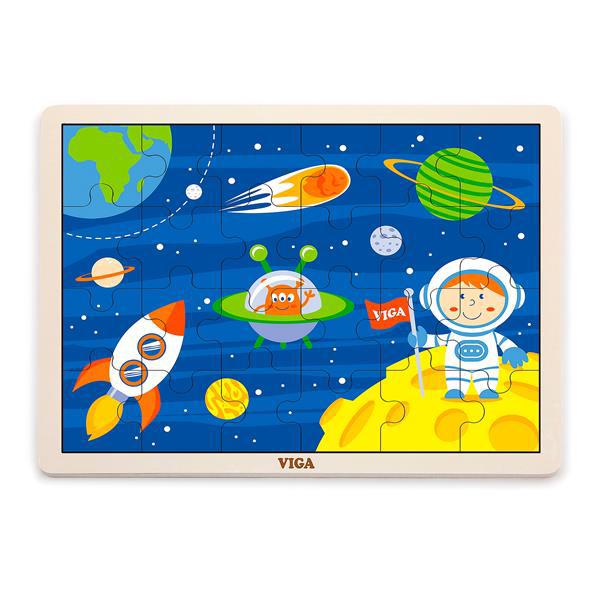 

Развивающий детский пазл деревянный "Космос" Viga Toys, 24 элемента