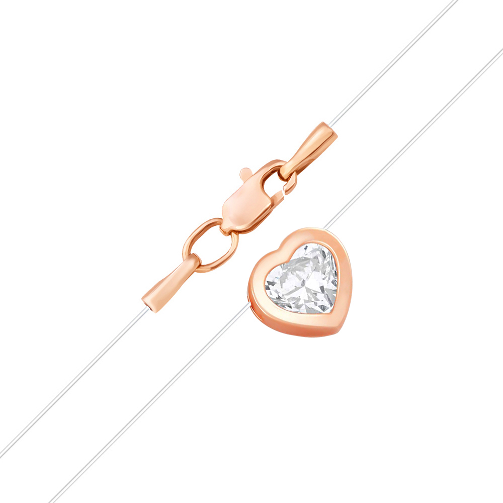 

Колье на леске в красном золоте с цирконием Swarovski 000099208 45 размера