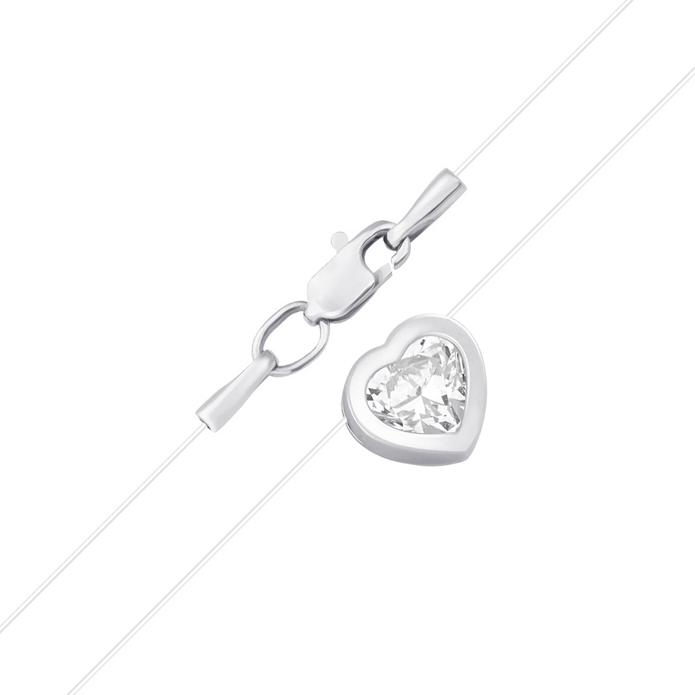 

Колье на леске в белом золоте с цирконием Swarovski 000099207 40 размера