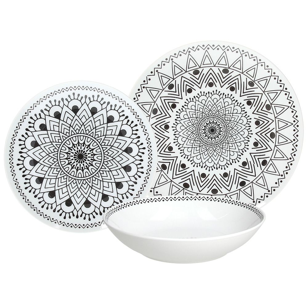 

Столовый сервиз Tognana Metropolis Tribal Chic, 18 предметов, фарфор, черно-белый