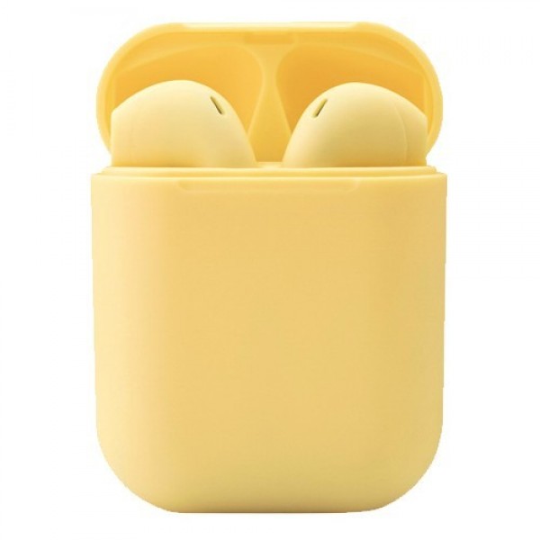 

Наушники беспроводные Inpods 12 TWS Сенсорные матовые с зарядным футляром для IOS/Mac OS/Windows/Android Желтый