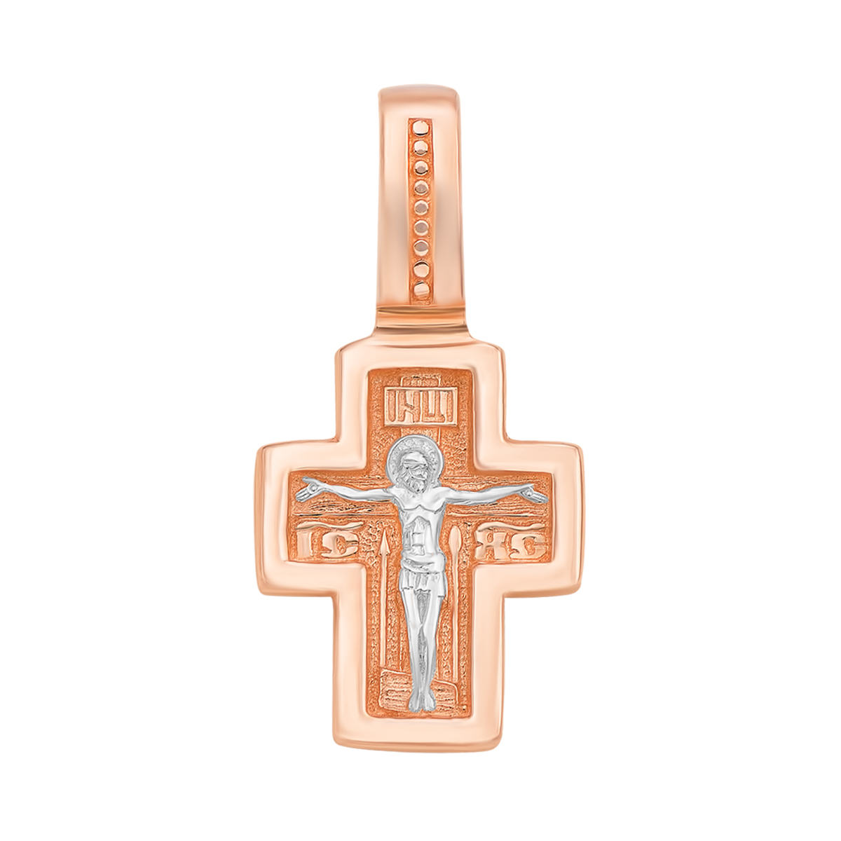 

Золотой крестик в комбинированном цвете 000129499