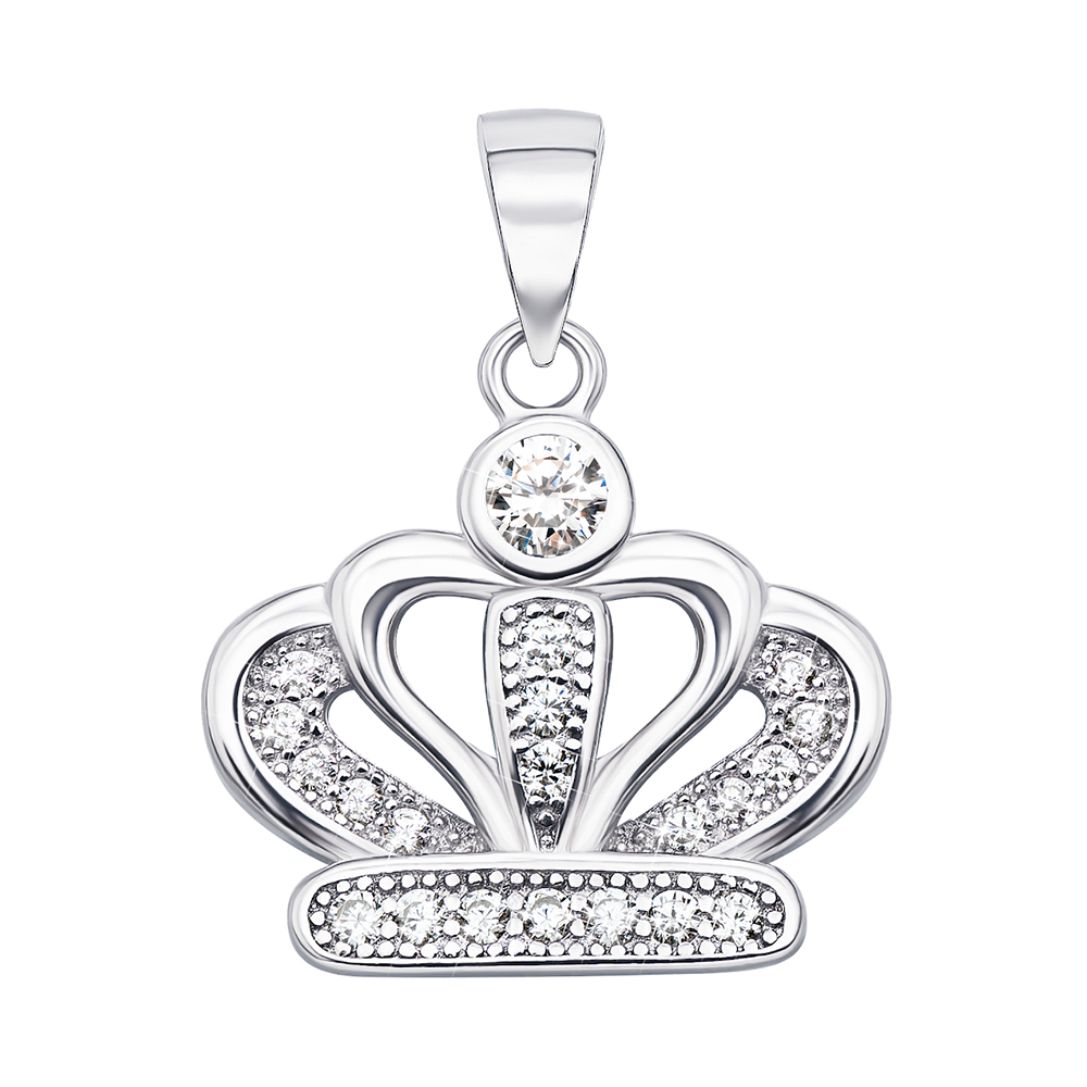 

Серебряная подвеска-корона с фианитами 000138678