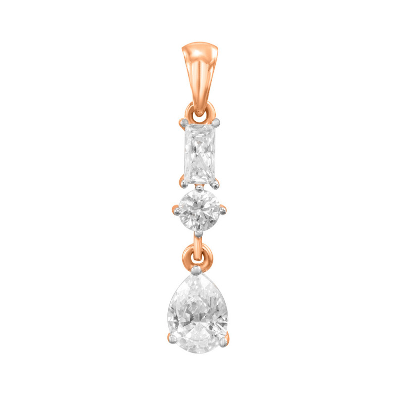 

Подвеска из красного золота с кристаллами Swarovski и родированием 000136034