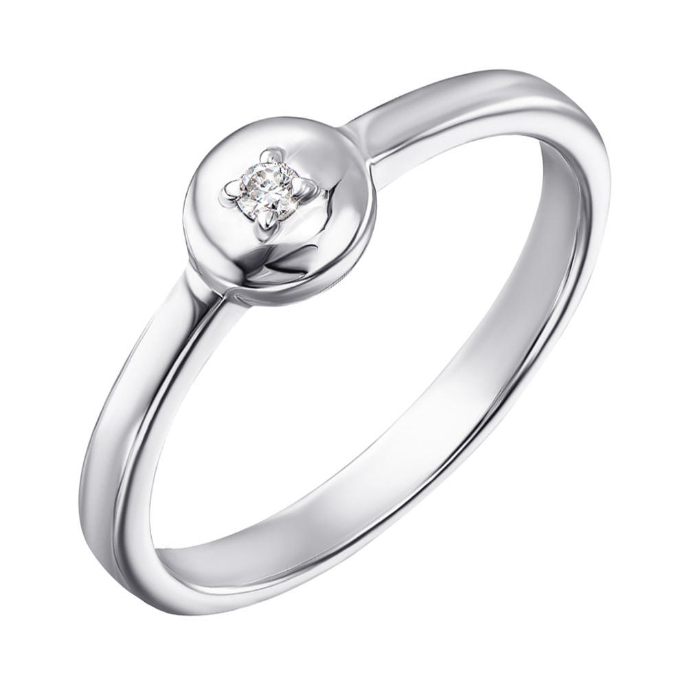 

Серебряное кольцо с бриллиантом 000123333 17.5 размера