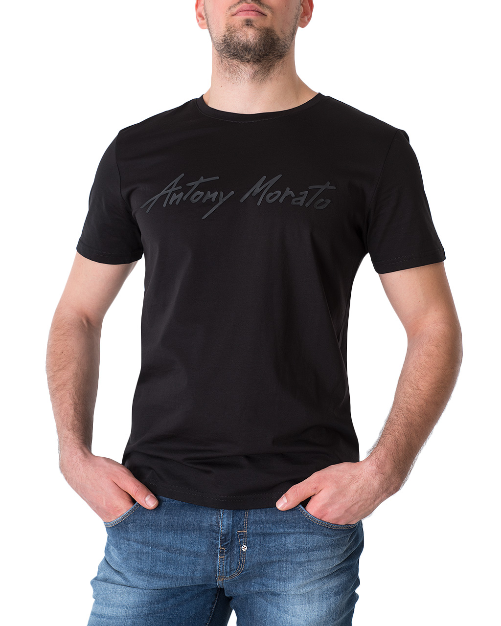 

Футболка чоловіча кор. рукав ANTONY MORATO (MMKS01858-FA100084-9000/21) Чорний M