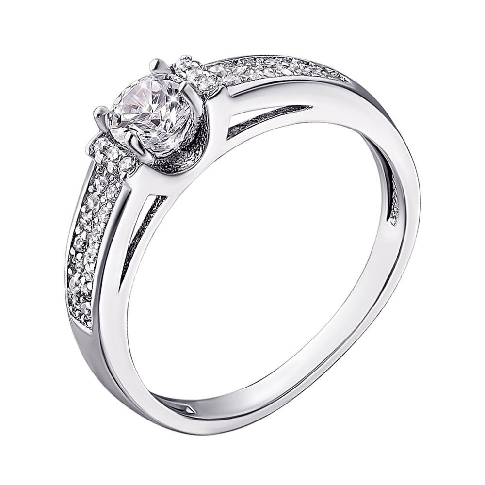 

Серебряное кольцо с фианитами 000133601 17 размера