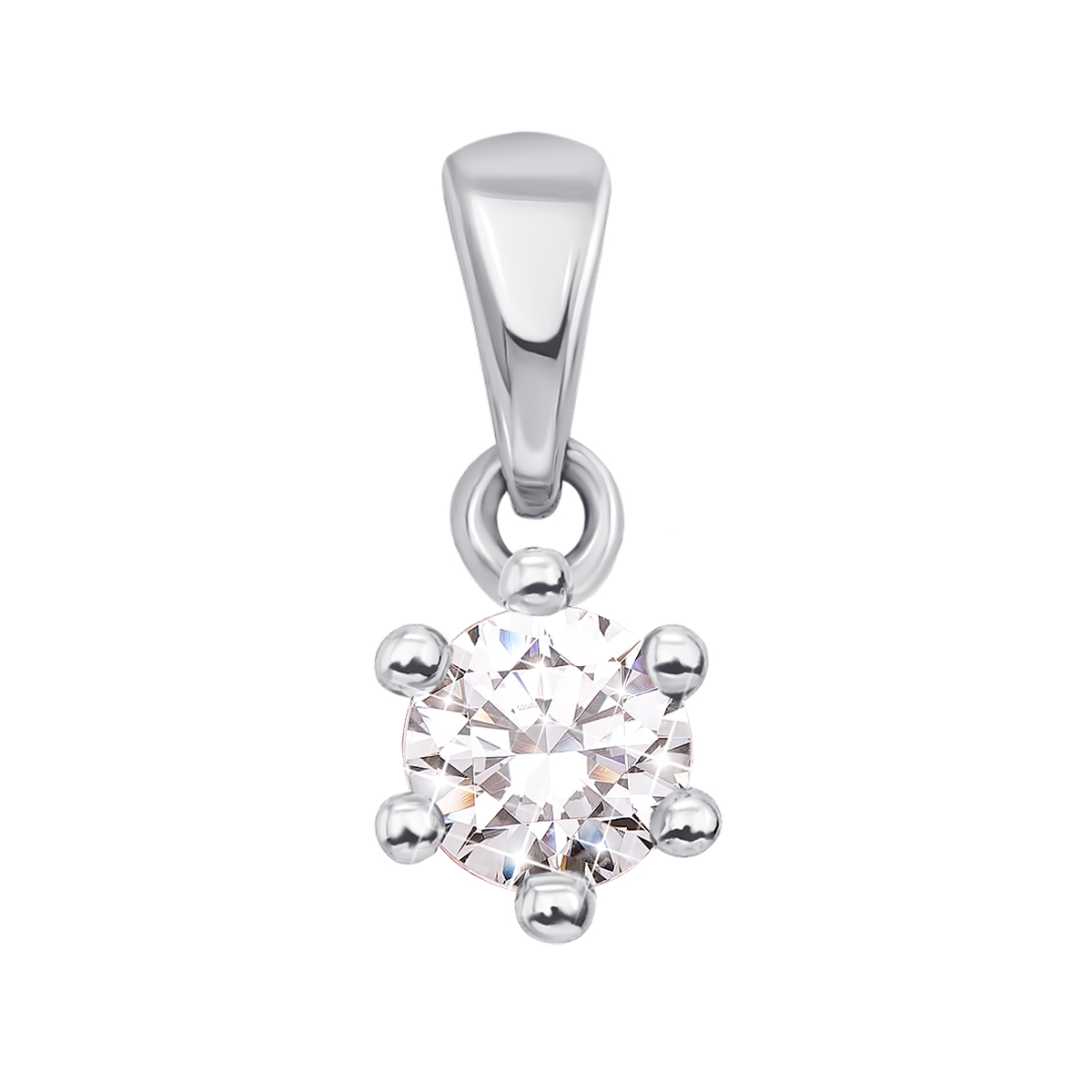 

Золотой кулон Ася в белом цвете с цирконием Swarovski