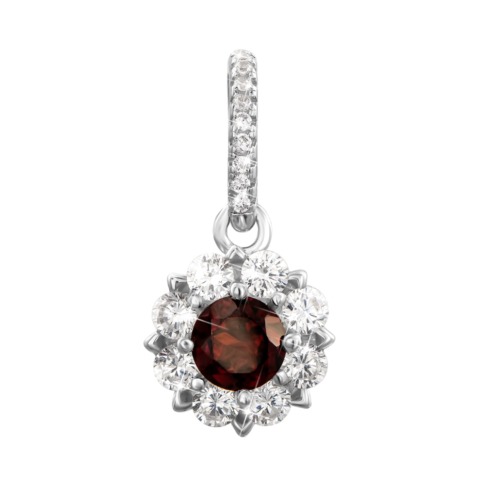 

Серебряная подвеска с гранатом и фианитами 000140737