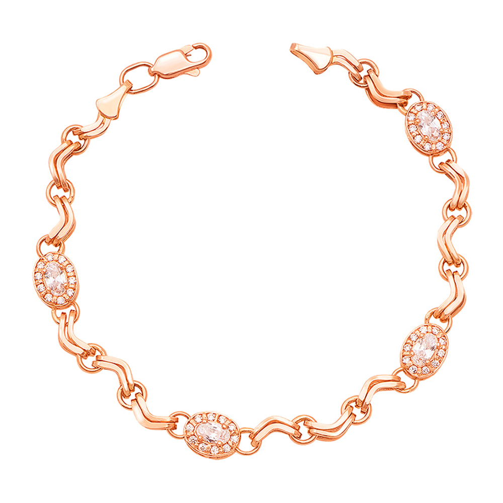 

Браслет в красном золоте с фианитами 000122784 18.5 размера