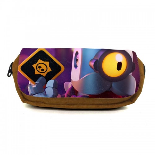 

Школьный пенал Бравл Старс органайзер универсальный (Brawl Stars - 0035) оранжевый