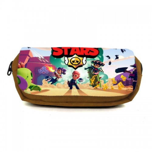 

Школьный пенал Бравл Старс органайзер универсальный (Brawl Stars - 0036) оранжевый