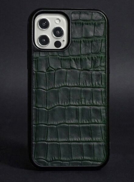 

Кожаный чехол LIMITED Croco Skin для Apple iPhone 12 / iPhone 12 Pro - Green